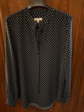 Equipment Navy Silk Star-Print Blouse